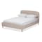 Baxton Studio Mia Mid-Century Light Beige Upholstered Full Size Platform Bed 135-7409 - alternate 1